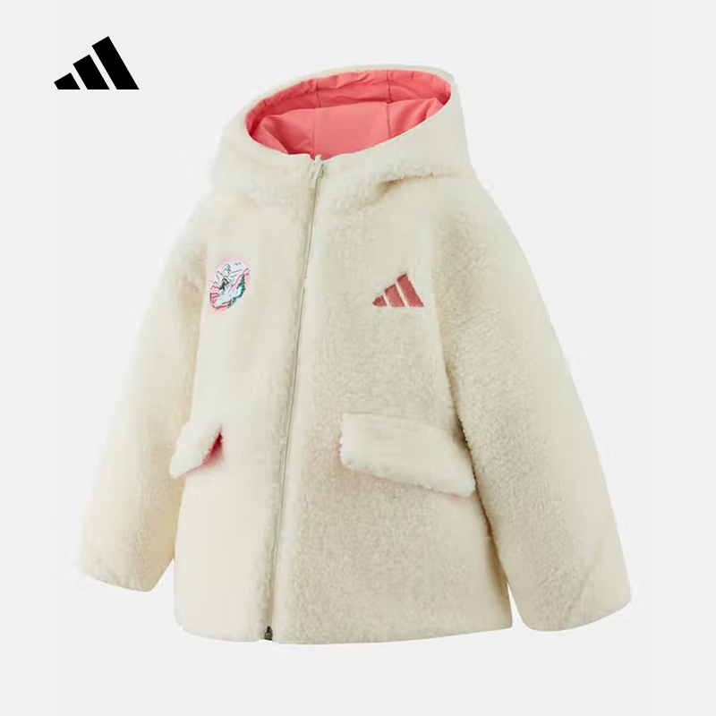 adidas阿迪达斯小童双面穿外套LK GFX REV JKT休闲保暖棉服KC2821