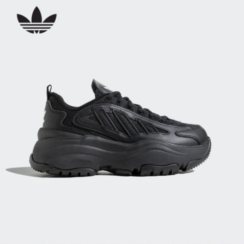 adidas阿迪达斯厚底增高老爹鞋2025春女鞋黑色OZGAIA休闲鞋JQ4110