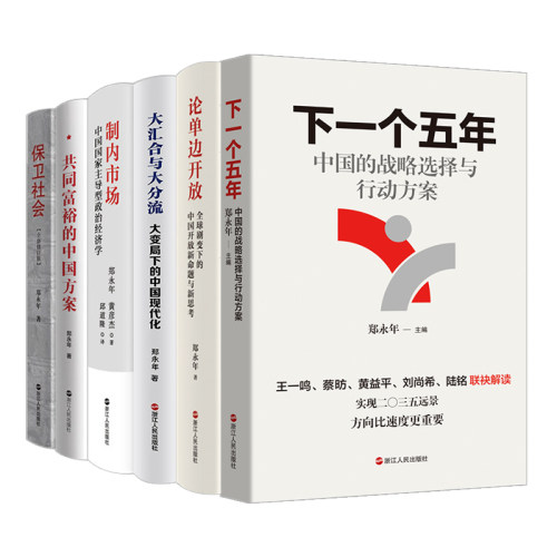 郑永年作品共6册 下一个五年+论单边开放+制内市场+保卫社会+共同富裕+大汇合与大分流  中国政治中国社会中国现状 中国现代化