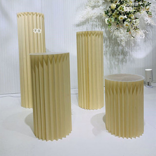 婚庆折甜品台折叠罗马柱路引加密便携柱子圆形立柱摆件生日装饰台