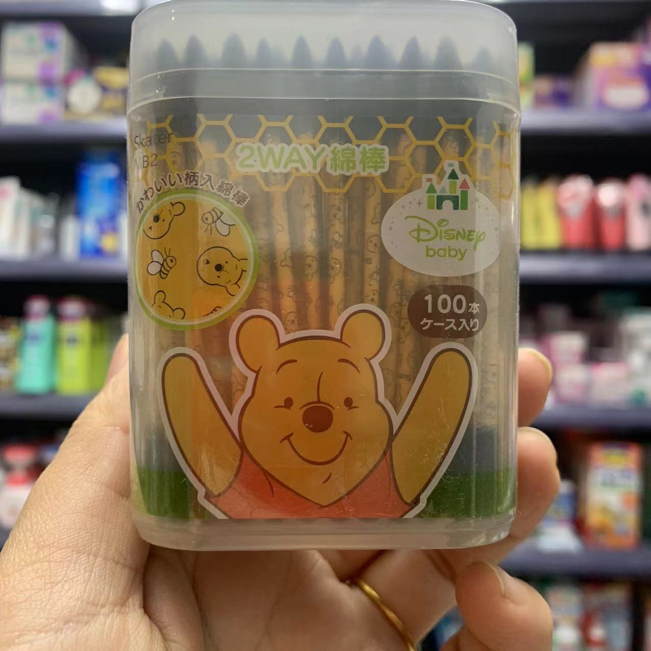 现货日本进口skater棉签2way棉棒噗噗棉签100根入