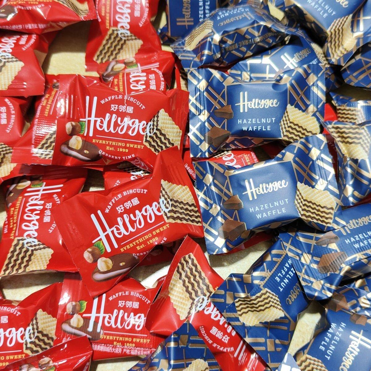 好邻居巧克力榛子味夹心威化饼干散装结婚订婚喜糖休闲招待小零食