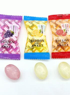 好邻居vc3000葡萄柠檬西柚味夹心硬糖水果糖散装休闲零食结婚喜糖