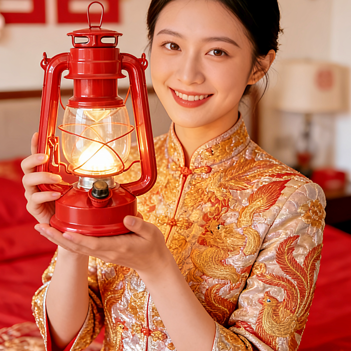 结婚庆马灯电池LED发光款中式婚礼装饰灯婚房布置灯婚礼路引摆件