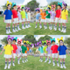 彩虹校服618 男女童五颜六色半袖 糖果色幼儿园演出服彩色短袖 T恤衫