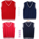 儿童毛衣马甲背心V领男童藏青色马甲女宝英伦学院校服马夹幼儿园8