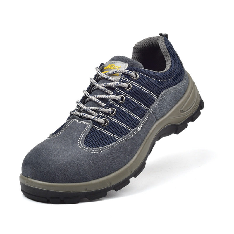 Safety shoes现货四季牛皮透气防砸防刺PU注塑底劳保鞋女轻便耐磨