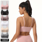 瑜伽可调节运动内衣健身背心女装 猫家 固定罩杯文胸舒适聚拢大码