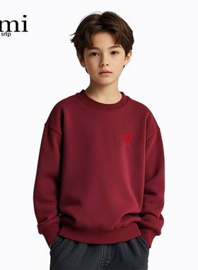 官方AMI SRTP儿童长袖新年款卫衣亲子装2026春秋新款男女童装上衣