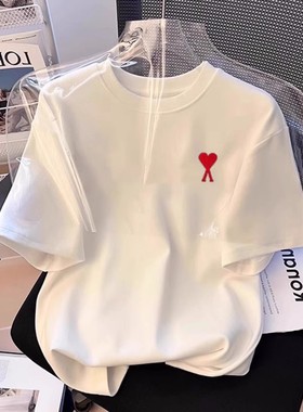 官方Ami srtp儿童纯棉正肩短袖t恤男女童装2026夏季新款宽松半袖