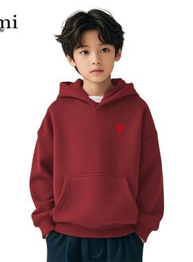 官方Ami srtp儿童连帽卫衣男女童春秋季长袖2026年新款亲子装上衣