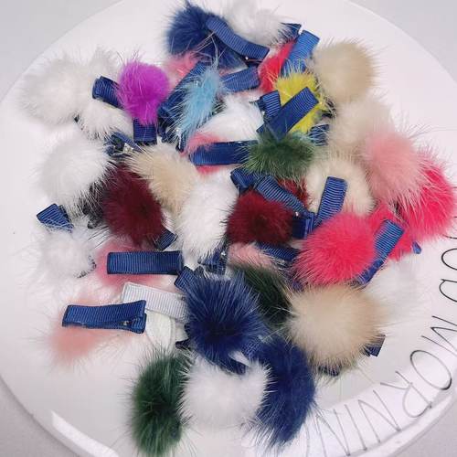 C72貂毛球包布夹 39-42个 diy手工材料配件满30包邮