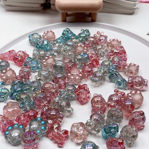 S60约2-2.5CM幻彩玩偶单孔半斤约65个diy手工材料配件满30包邮