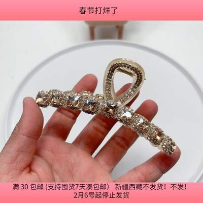 T07水钻大抓夹气质发夹 一个 掉钻自己粘一下 diy手工满30包邮