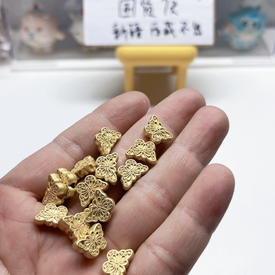 K22约1.3M合金保色蝴蝶珠子 14-16个diy手工材料配件满30包邮