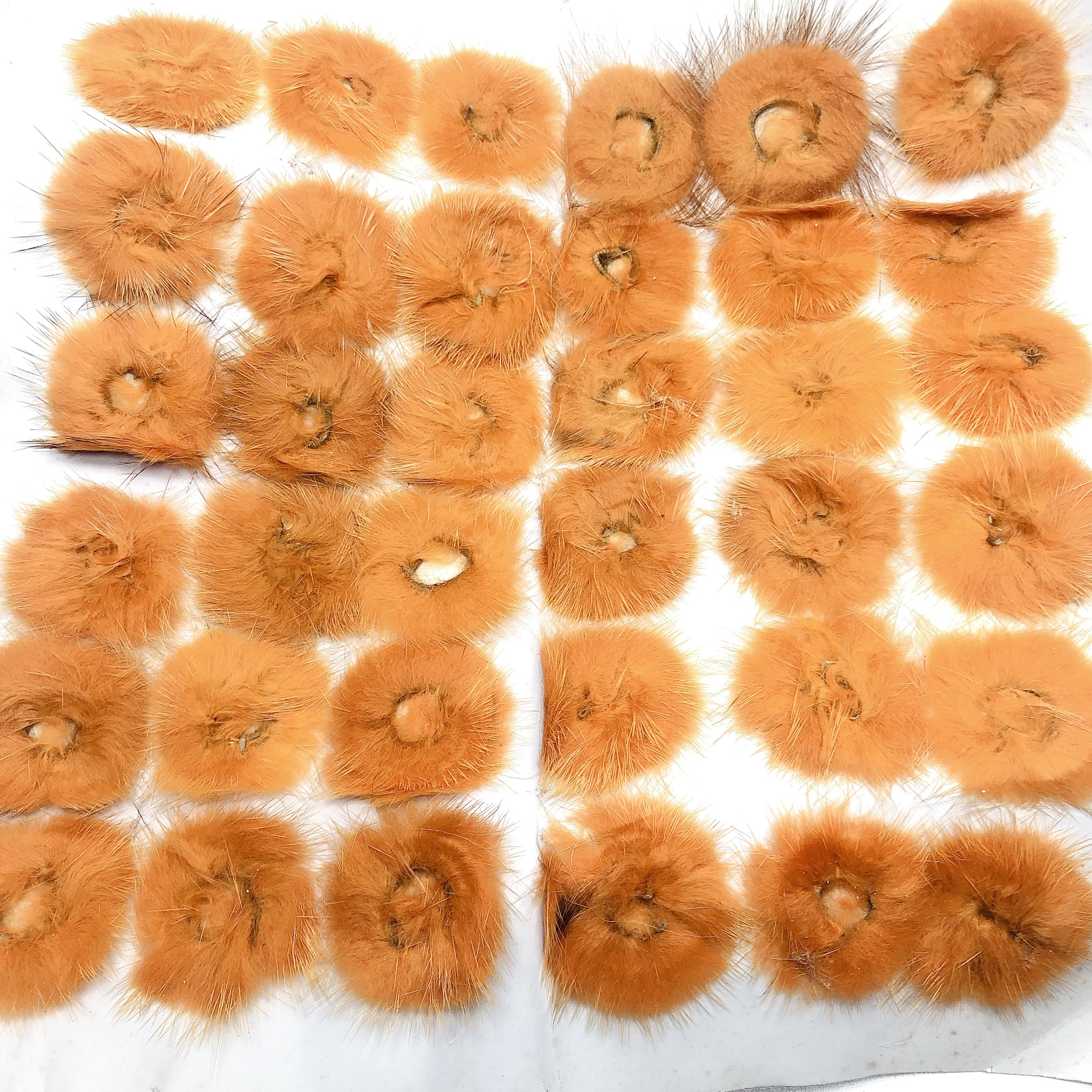 J75橘黄色貂毛盘扣1版diy手工材料配件满30包邮