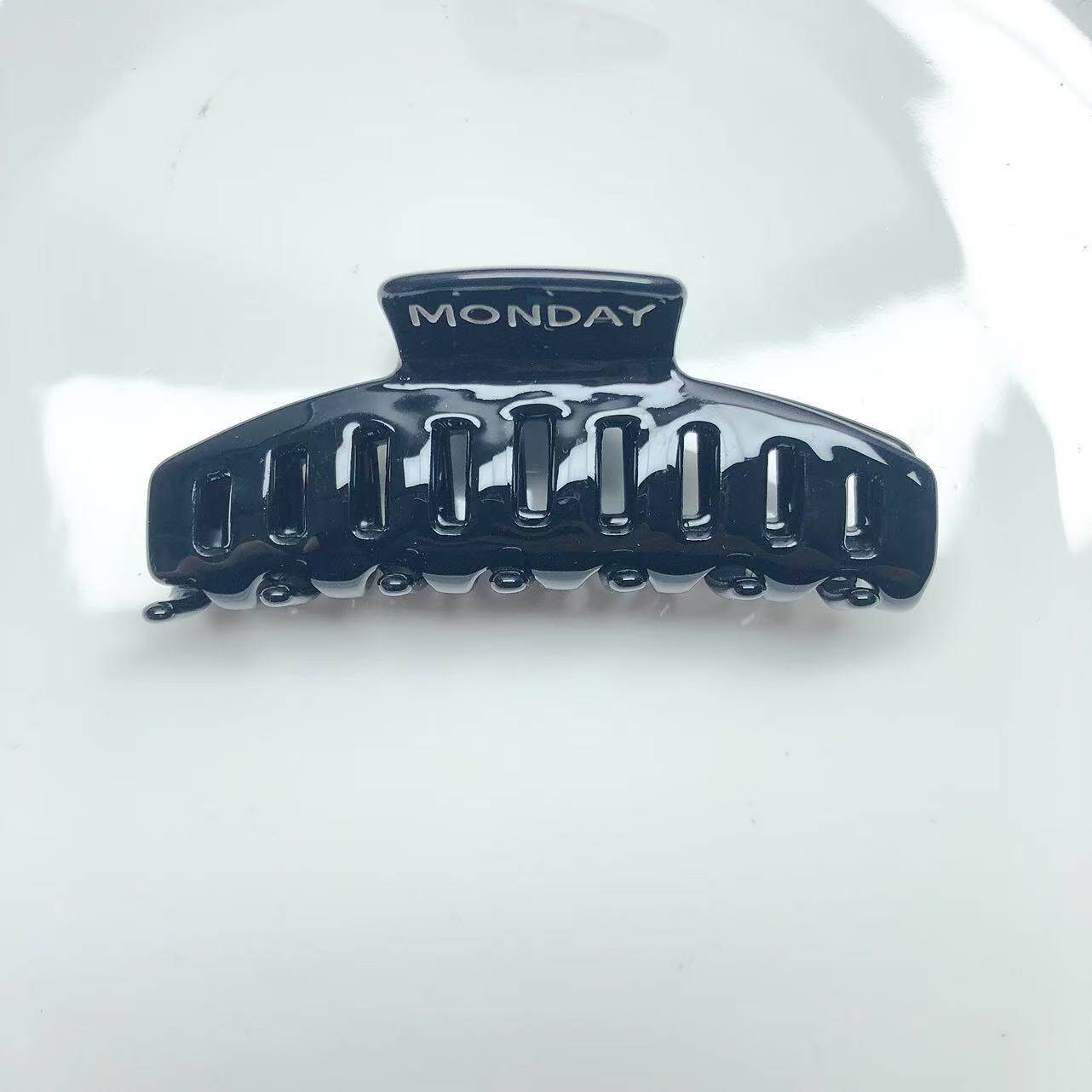 E36约9.5CM黑色醋酸品牌抓夹一个diy手工材料配件满30包邮图片