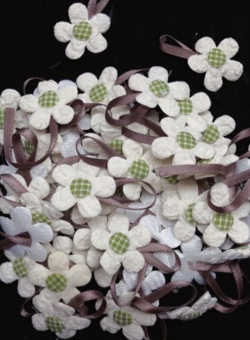 S05约2.3CM花朵布贴50个diy手工材料配件满30包邮