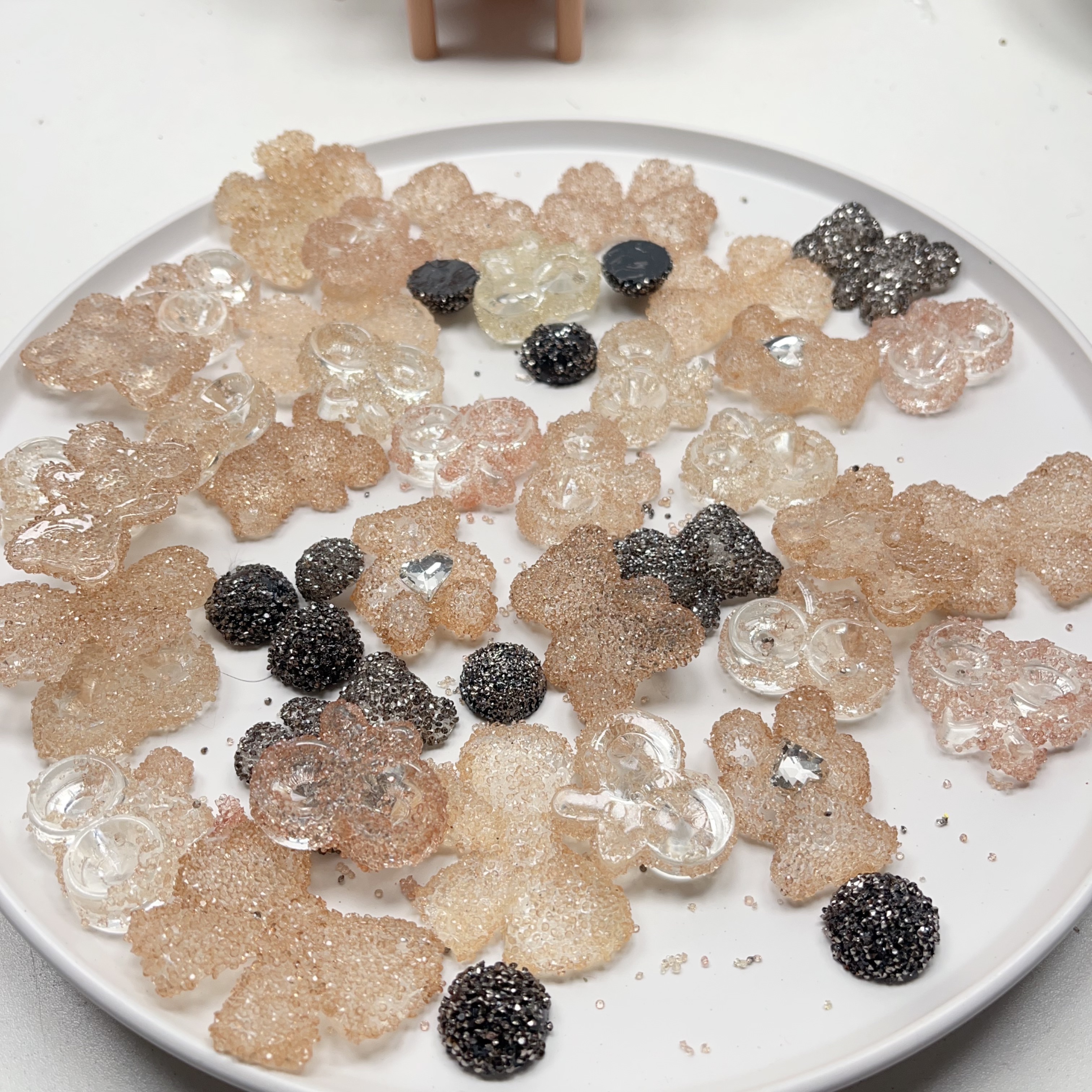 P16纱糖树脂贴片 半斤有点掉砂糖 diy手工材料配件满30包邮