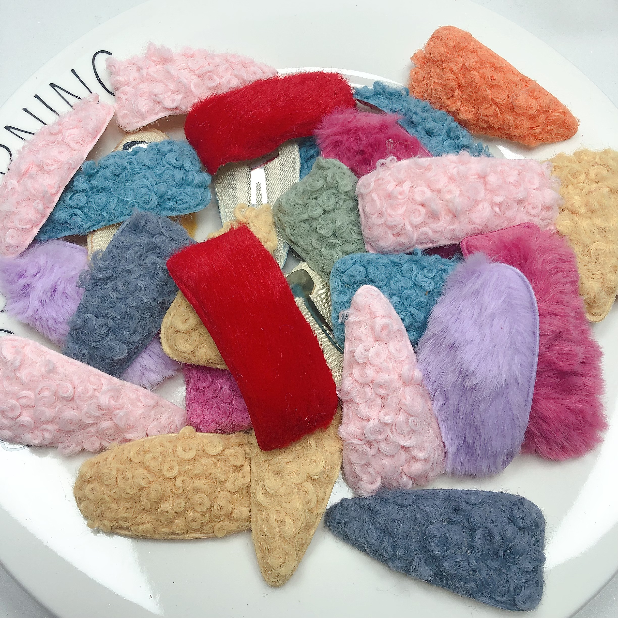 E01约6-6.5CM毛绒BB夹28-30个 diy手工材料配件满30包邮