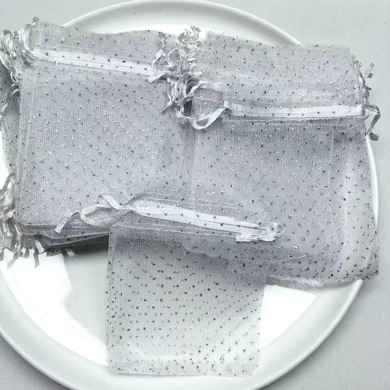 S69约9X12CM纱织束口袋50个diy手工材料配件满30包邮