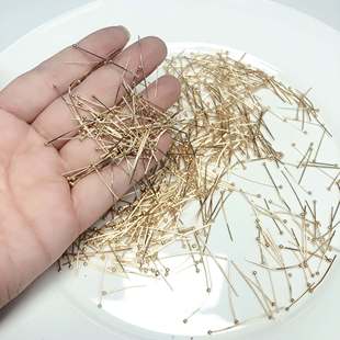 Z33约2.2 3.5CM金色铜球针混发50克 diy手工材料配件满30 包邮