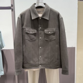 G家男装 004 灰绿色咖色休闲反绒皮真皮皮衣G25X124007 秋冬季 新款