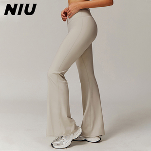 高腰健身喇叭裤 NIU妞吉家紧身瑜伽裤 女微喇阔腿跑步运动长裤