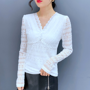 春季蕾丝打底小衫女装春秋装2026年新款潮流时尚洋气长袖上衣内搭
