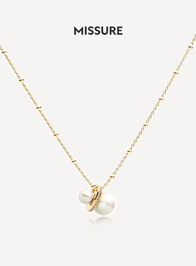 Missure镀金嵌珠小雪人珍珠项链
