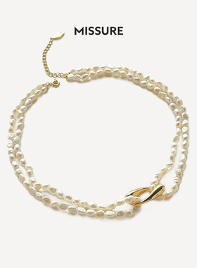 Missure珍珠电镀18k金双层女