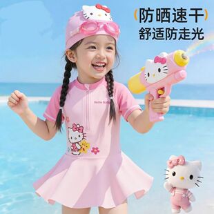 女童泳衣2026新款卡通连体防晒速干泳装小女孩宝宝游泳衣裙裤子