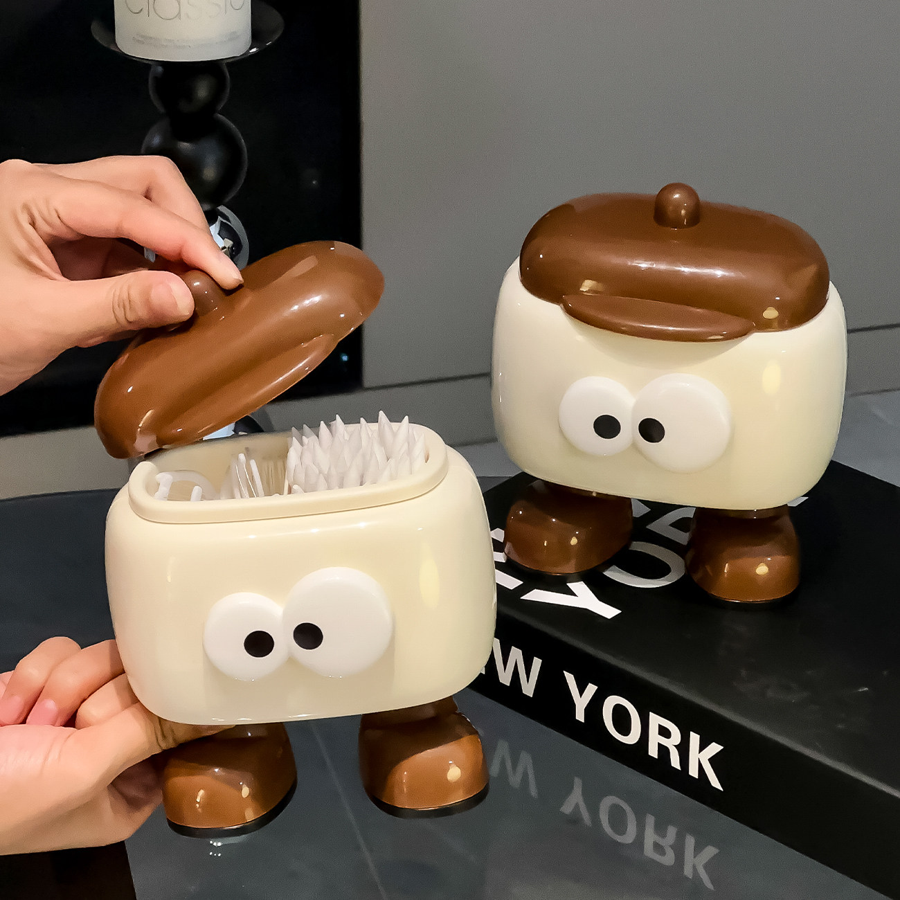 牙签筒家用棉签盒桌面棉签置物盒梳妆台防尘创意可爱牙线整理盒子,收纳整理,棉签收纳盒/袋,淘宝优惠券,粉丝福利购,淘宝优惠卷