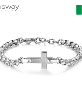 brosway欧美时尚MISTERO系列简约个性十字架男士钛钢手链