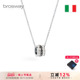 brosway圆环项链小蛮腰潮饰仿水晶吊坠男女同款 锁骨链礼物送女友