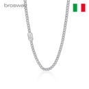 brosway欧美字母情侣军牌古巴链钛钢项链毛衣链男女款 生日送礼物