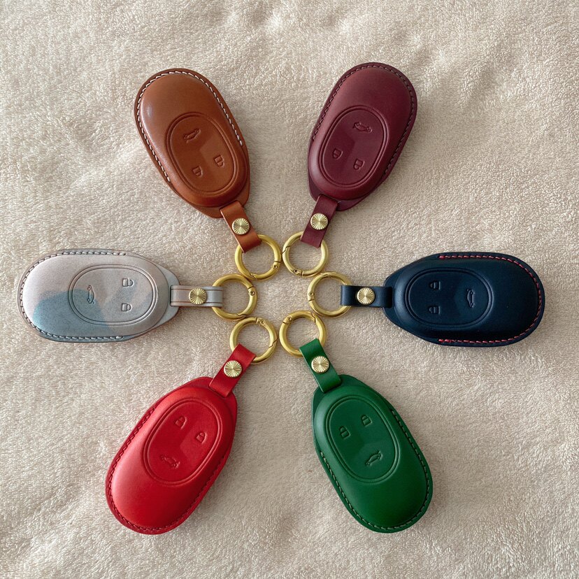 纯手工定制蔚来汽车ET6牛皮钥匙包ET7 ET5未来新款真皮复古保护套