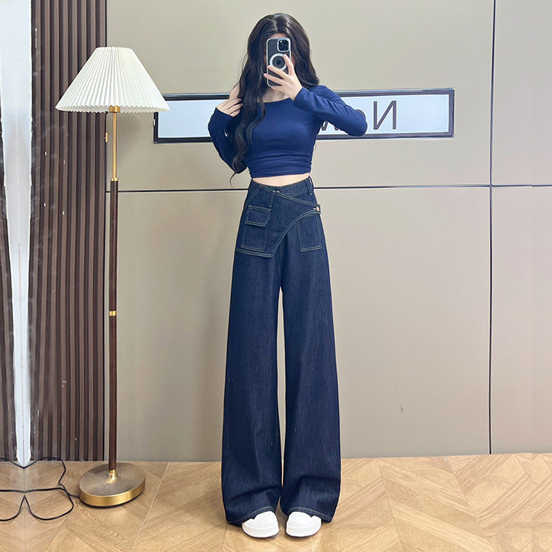 阔腿牛仔裤女春秋冬2026新款宽松图片