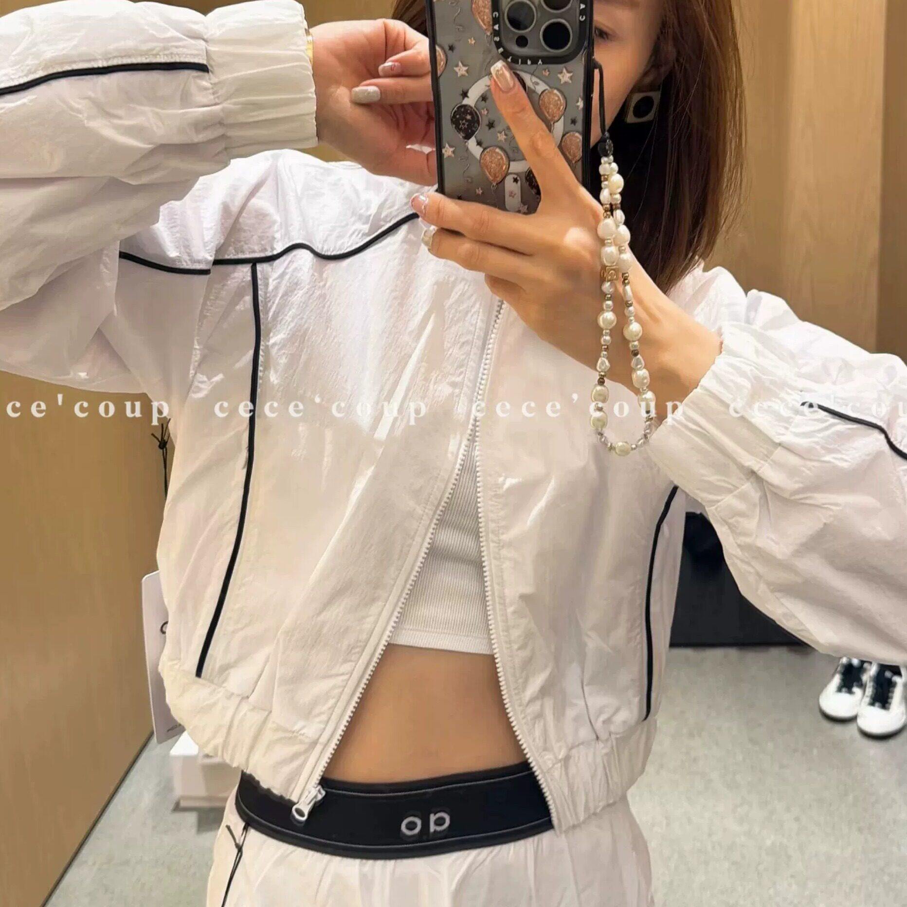 新品25FW撞色线条勾勒防晒上衣