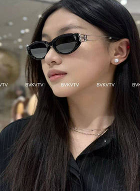 26s金属复古猫眼黑色太阳眼