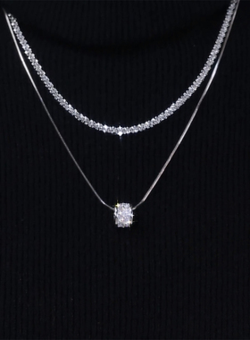 设计感双层叠戴满天星小蛮腰项链女新款高级感气质锁骨链毛衣配饰