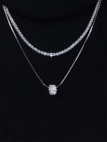 双层叠戴满天星小蛮腰项链女