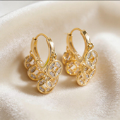 新中式 镶钻五帝铜钱耳环女时尚 高级感耳扣轻奢气质复古国风耳饰潮