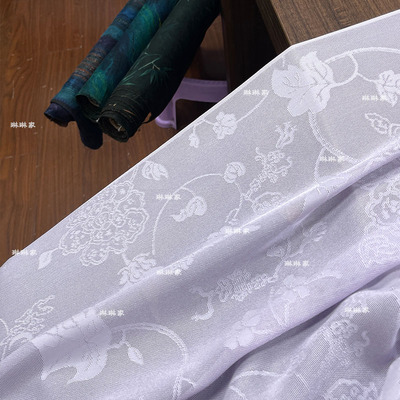 【名家·朱伯伯的苏罗】窄幅桑蚕丝花罗紫色提花古典夏季清雅定制