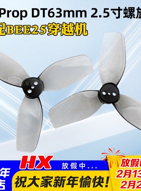 HQProp DT63MM X3 V2 2.5寸穿越机六叶螺旋桨2正2反灰色适配BEE25
