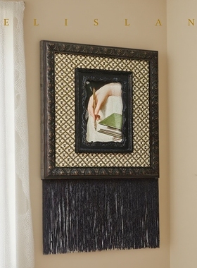 法式中古复古洛可可简约黑色油画壁挂欧式玄关卧室挂画装饰画拼墙