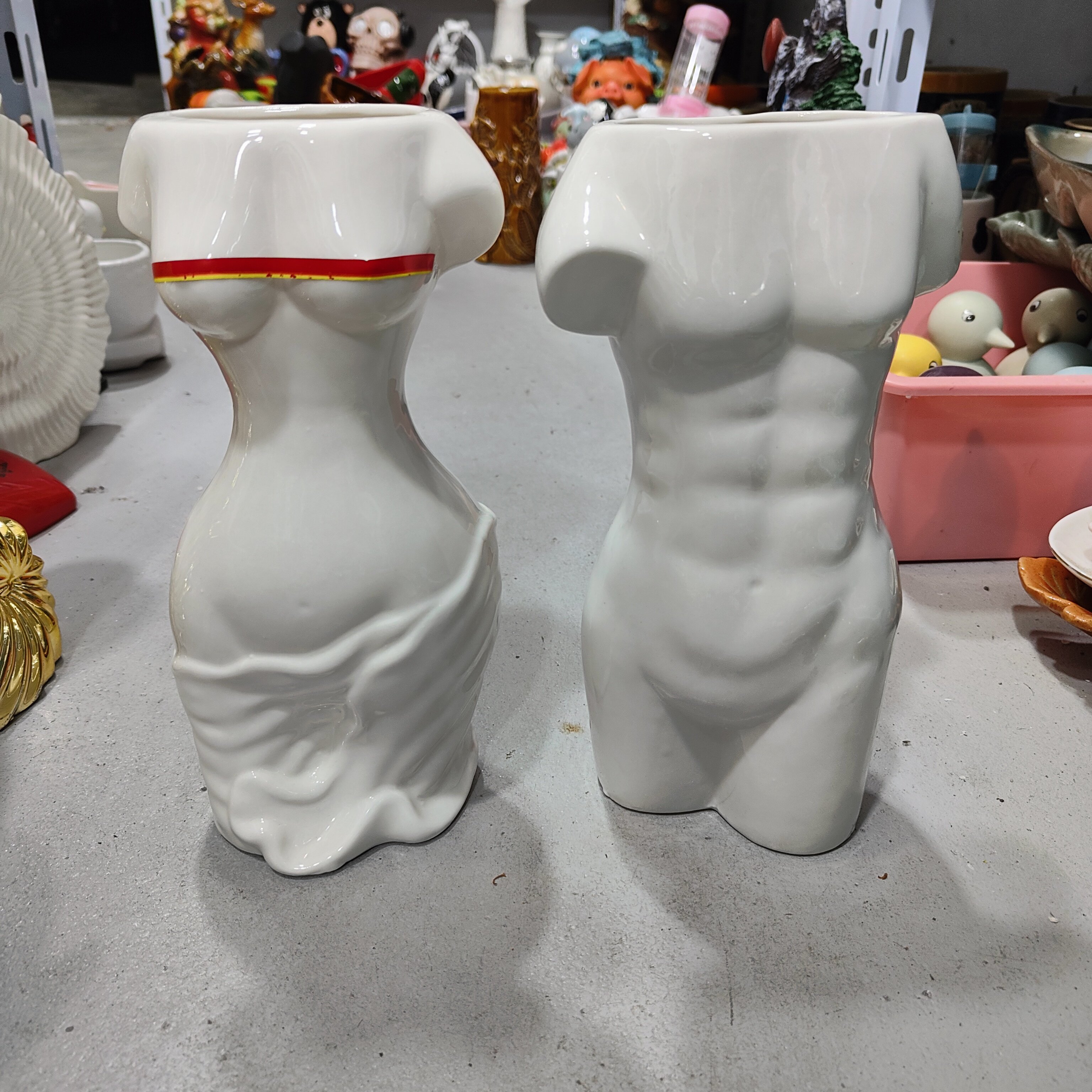 非偏远地区凑满19包邮部分瑕/高温陶瓷人体花瓶高约24,家居饰品,婚庆/商业花艺,淘宝优惠券,粉丝福利购,淘宝优惠卷