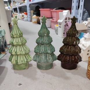 非偏远地区凑满19包邮部分瑕/窑变圣诞树摆件约高19.7