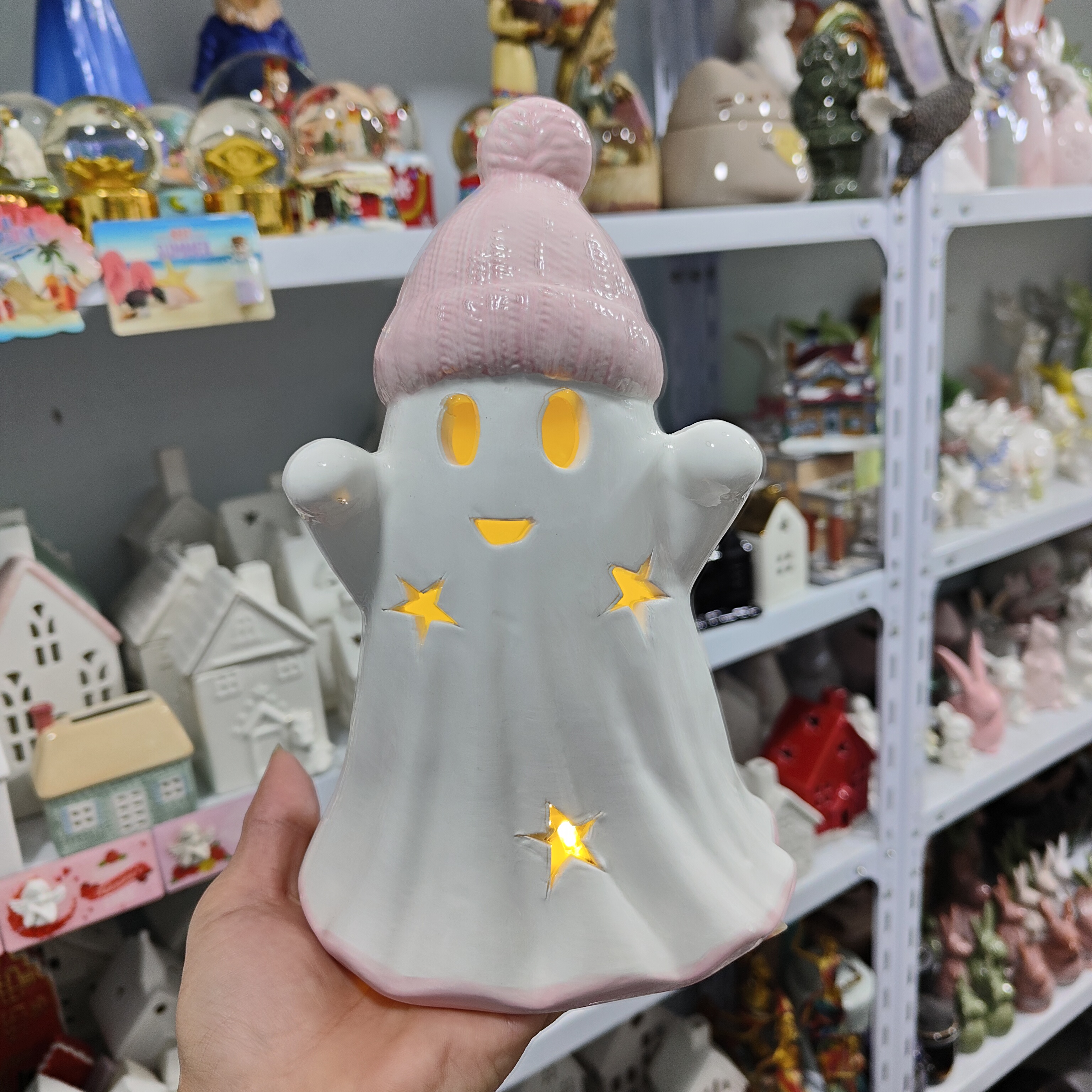 非偏远地区凑满19包邮部分瑕/毛衣帽阿飘夜灯摆件送小灯磕补缺釉