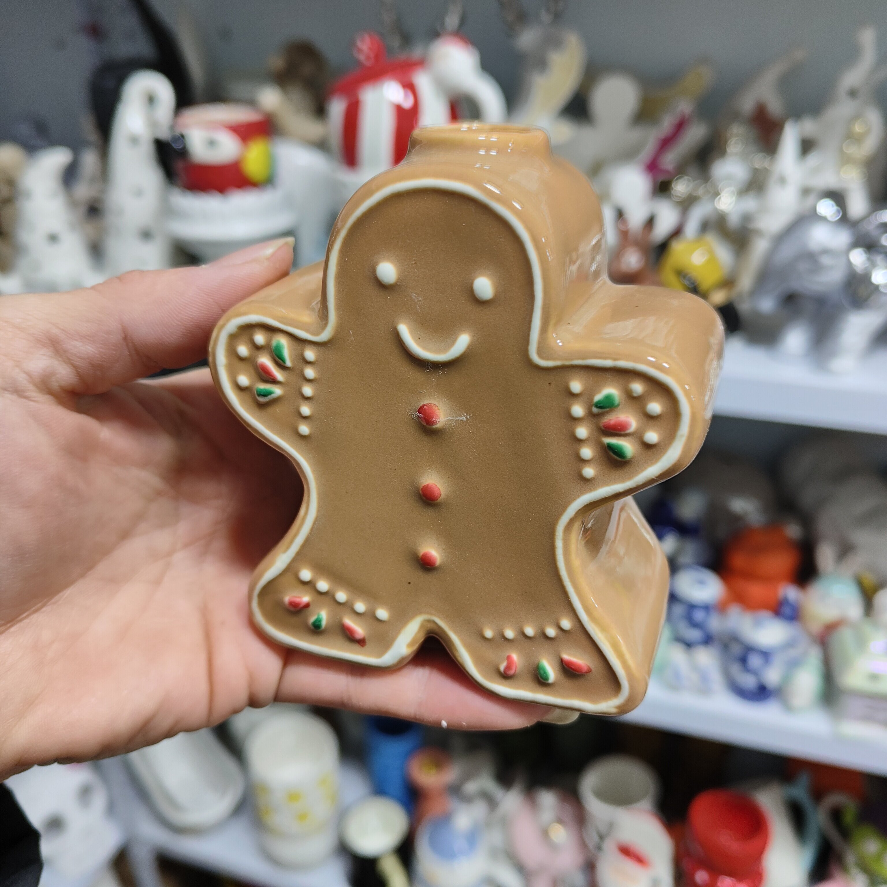 非偏远地区凑满19包邮部分瑕/高温姜饼人小花瓶缺釉